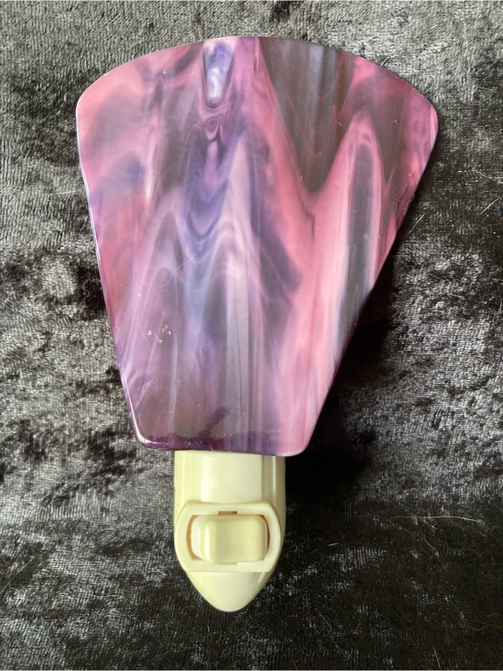 Purple Slag Glass Marble Nightlight Plug-In UL Rated